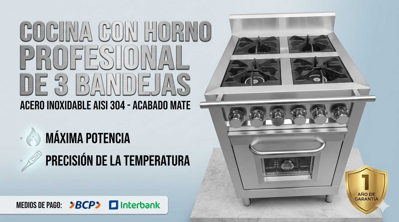 Cocina con horno 3 bandejas